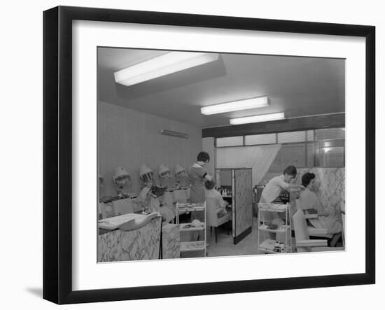 Hairdressers at Work, Armthorpe, Near Doncaster, South Yorkshire, 1961-Michael Walters-Framed Photographic Print