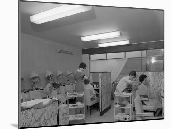 Hairdressers at Work, Armthorpe, Near Doncaster, South Yorkshire, 1961-Michael Walters-Mounted Photographic Print