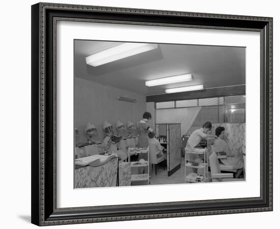 Hairdressers at Work, Armthorpe, Near Doncaster, South Yorkshire, 1961-Michael Walters-Framed Photographic Print