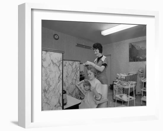 Hairdressing Salon, Armthorpe, Near Doncaster, South Yorkshire, 1964-Michael Walters-Framed Premium Photographic Print