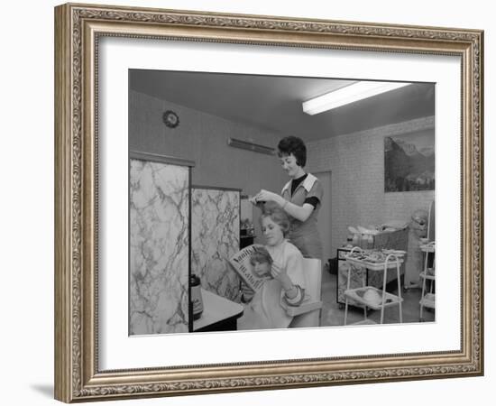 Hairdressing Salon, Armthorpe, Near Doncaster, South Yorkshire, 1964-Michael Walters-Framed Photographic Print