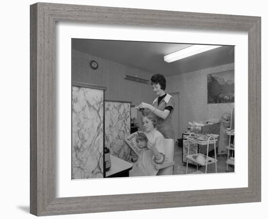 Hairdressing Salon, Armthorpe, Near Doncaster, South Yorkshire, 1964-Michael Walters-Framed Photographic Print