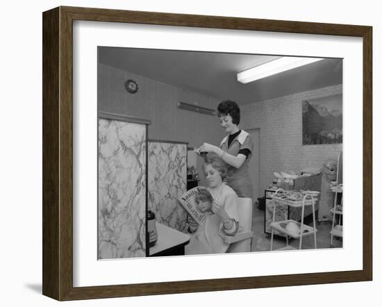 Hairdressing Salon, Armthorpe, Near Doncaster, South Yorkshire, 1964-Michael Walters-Framed Photographic Print