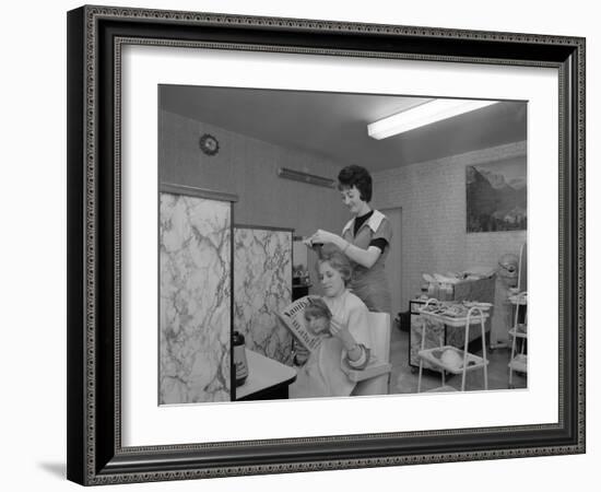 Hairdressing Salon, Armthorpe, Near Doncaster, South Yorkshire, 1964-Michael Walters-Framed Photographic Print