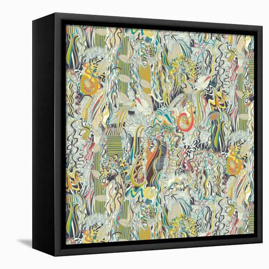 Hairspray Jungle-Sharon Turner-Framed Stretched Canvas