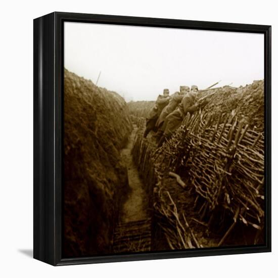 Hairy in a Trench Filled with Fascinating, First World War (Stereoscopic Glass Plate)-Anonymous Anonymous-Framed Premier Image Canvas