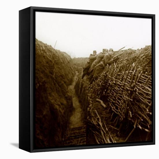 Hairy in a Trench Filled with Fascinating, First World War (Stereoscopic Glass Plate)-Anonymous Anonymous-Framed Premier Image Canvas