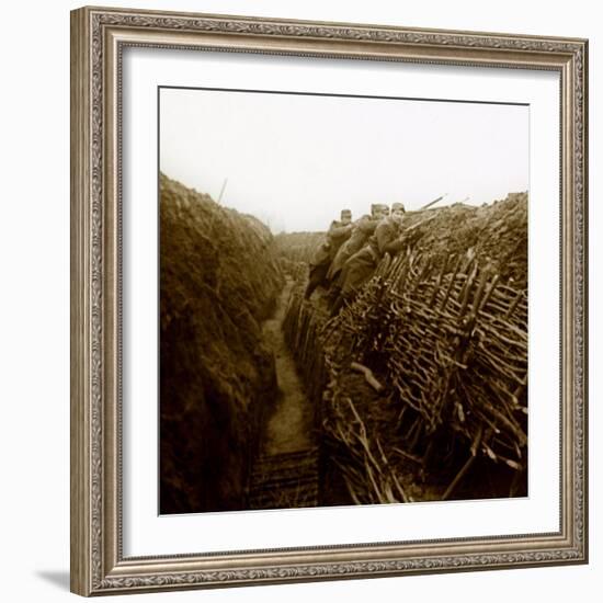 Hairy in a Trench Filled with Fascinating, First World War (Stereoscopic Glass Plate)-Anonymous Anonymous-Framed Giclee Print