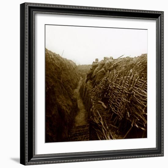 Hairy in a Trench Filled with Fascinating, First World War (Stereoscopic Glass Plate)-Anonymous Anonymous-Framed Giclee Print