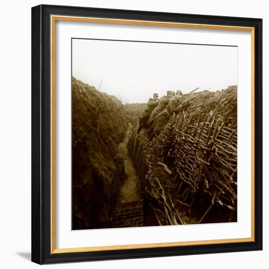 Hairy in a Trench Filled with Fascinating, First World War (Stereoscopic Glass Plate)-Anonymous Anonymous-Framed Giclee Print