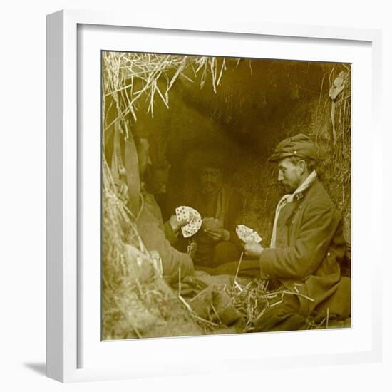 Hairy Play Shackles in the Trench, First World War (Stereoscopic Glass Plate)-Anonymous Anonymous-Framed Giclee Print