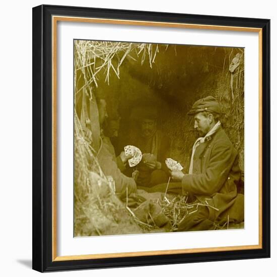 Hairy Play Shackles in the Trench, First World War (Stereoscopic Glass Plate)-Anonymous Anonymous-Framed Giclee Print