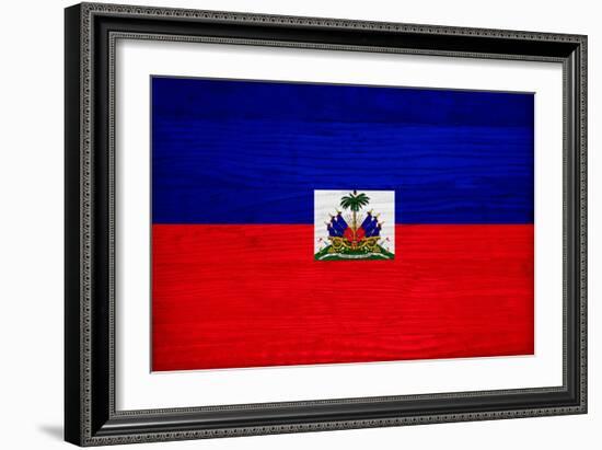 Haiti Flag Design with Wood Patterning - Flags of the World Series-Philippe Hugonnard-Framed Art Print