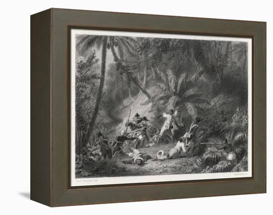 Haiti, San Domingo: Toussaint l'Ouverture is Defeated by the French at the Ravine aux Couleuvres-Karl Giraradet-Framed Stretched Canvas