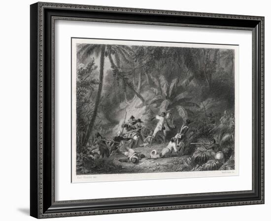 Haiti, San Domingo: Toussaint l'Ouverture is Defeated by the French at the Ravine aux Couleuvres-Karl Giraradet-Framed Art Print