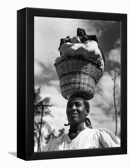 Haitian Woman Vendor, C.1959-null-Framed Premier Image Canvas