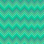 Dotted Lines Zigzag Pattern with Stylish Retro Color Tones-HAKKI ARSLAN-Art Print