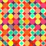 Dotted Lines Zigzag Pattern with Stylish Retro Color Tones-HAKKI ARSLAN-Art Print