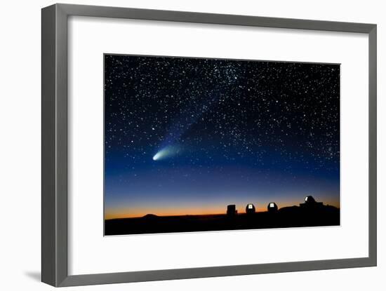 Hale Bopp And Observatories, Hawaii-David Nunuk-Framed Photographic Print