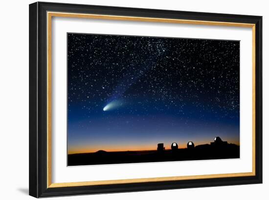 Hale Bopp And Observatories, Hawaii-David Nunuk-Framed Photographic Print