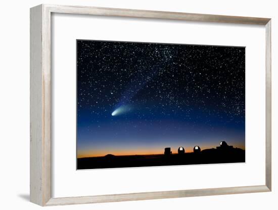 Hale Bopp And Observatories, Hawaii-David Nunuk-Framed Photographic Print