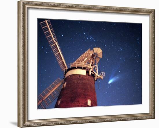 Hale Bopp Comet in Sky Over Thaxted Essex-null-Framed Photographic Print