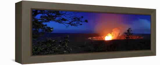 Halemaumau Crater Erupting, Hawai'I Volcanoes National Park, Kilauea Volcano, Big Island-null-Framed Premier Image Canvas