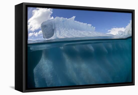 Half above and half below photo of an iceberg off Danco Island, Antarctica, Polar Regions-Michael Nolan-Framed Premier Image Canvas