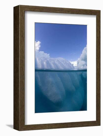 Half above and half below photo of an iceberg off Danco Island, Antarctica, Polar Regions-Michael Nolan-Framed Photographic Print