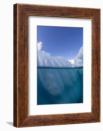 Half above and half below photo of an iceberg off Danco Island, Antarctica, Polar Regions-Michael Nolan-Framed Photographic Print