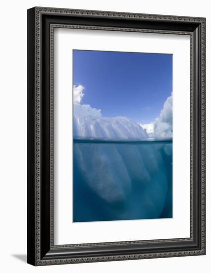 Half above and half below photo of an iceberg off Danco Island, Antarctica, Polar Regions-Michael Nolan-Framed Photographic Print