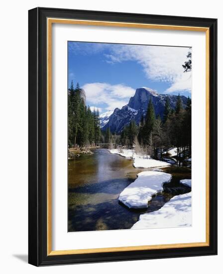 Half Dome and the Merced River in Winter-Gerald French-Framed Photographic Print