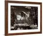 Half Dome, Merced River, Winter-Ansel Adams-Framed Art Print