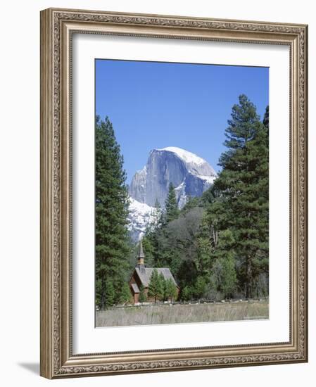 Half Dome Mountain Peak and Chapel, Unesco World Heritage Site, California-Roy Rainford-Framed Photographic Print