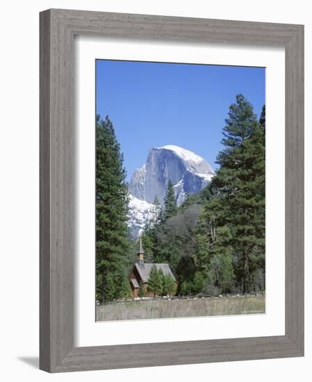 Half Dome Mountain Peak and Chapel, Unesco World Heritage Site, California-Roy Rainford-Framed Photographic Print