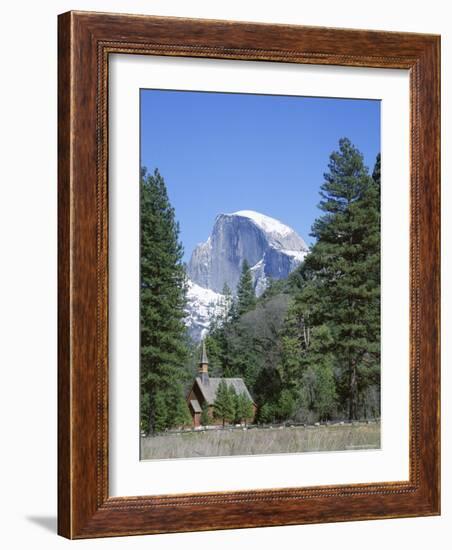 Half Dome Mountain Peak and Chapel, Unesco World Heritage Site, California-Roy Rainford-Framed Photographic Print