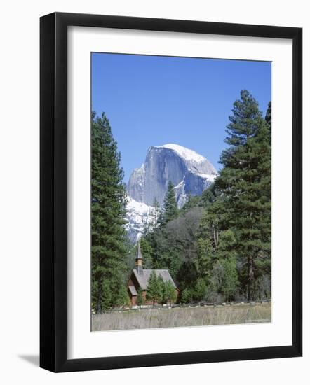 Half Dome Mountain Peak and Chapel, Unesco World Heritage Site, California-Roy Rainford-Framed Photographic Print