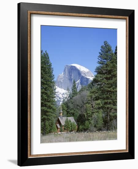 Half Dome Mountain Peak and Chapel, Unesco World Heritage Site, California-Roy Rainford-Framed Photographic Print