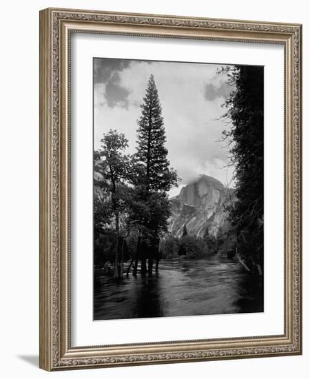 Half Dome Over Merced River-null-Framed Photographic Print