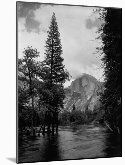 Half Dome Over Merced River-null-Mounted Photographic Print