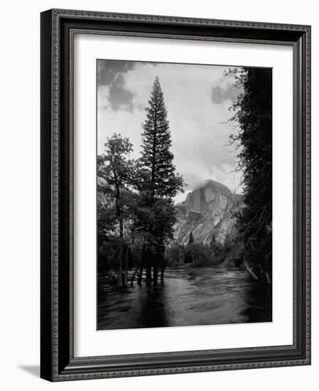 Half Dome Over Merced River-null-Framed Photographic Print