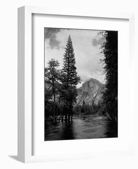 Half Dome Over Merced River--Framed Photographic Print