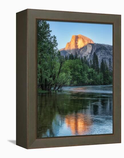 Half Dome Reflected in Merced River, Yosemite Valley, Yosemite National Park, California, USA-null-Framed Premier Image Canvas