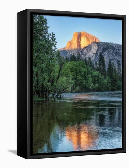 Half Dome Reflected in Merced River, Yosemite Valley, Yosemite National Park, California, USA-null-Framed Premier Image Canvas