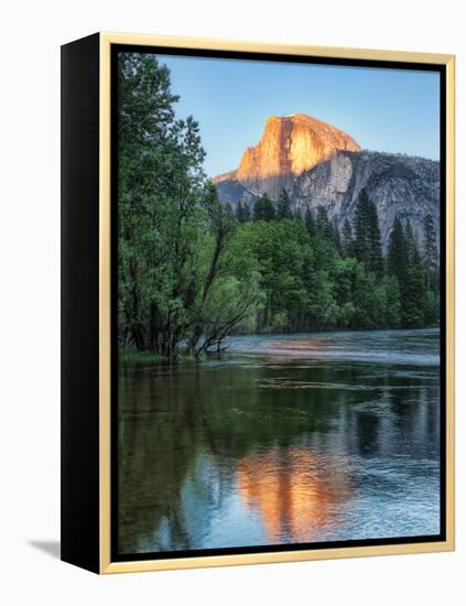 Half Dome Reflected in Merced River, Yosemite Valley, Yosemite National Park, California, USA-null-Framed Premier Image Canvas