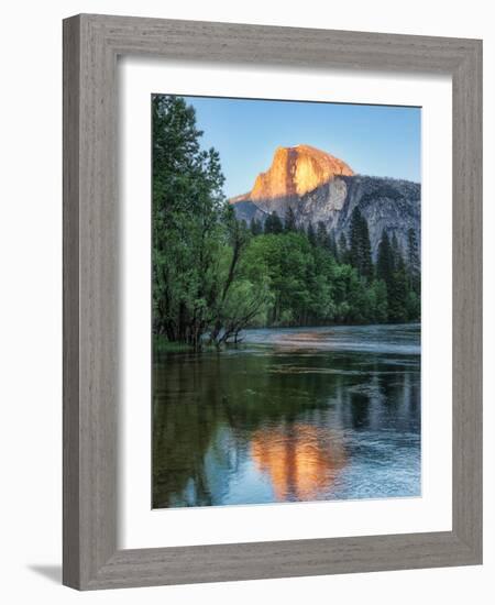 Half Dome Reflected in Merced River, Yosemite Valley, Yosemite National Park, California, USA-null-Framed Photographic Print