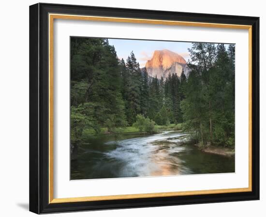 Half Dome with Sunset over Merced River, Yosemite, California, USA-Tom Norring-Framed Premium Photographic Print