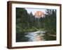 Half Dome with Sunset over Merced River, Yosemite, California, USA-Tom Norring-Framed Photographic Print
