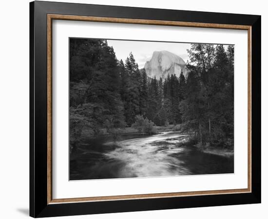 Half Dome with Sunset over Merced River, Yosemite, California, USA-Tom Norring-Framed Photographic Print