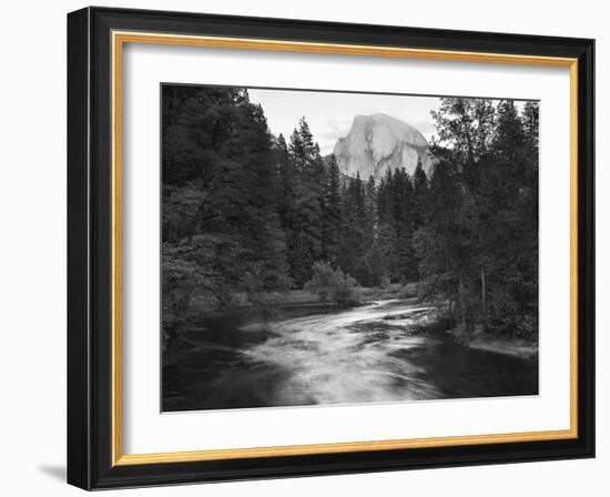 Half Dome with Sunset over Merced River, Yosemite, California, USA-Tom Norring-Framed Photographic Print